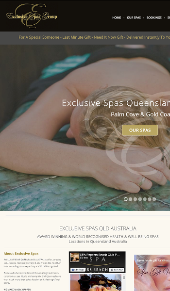 Website Design down under ONLINE - Exclusive Spas